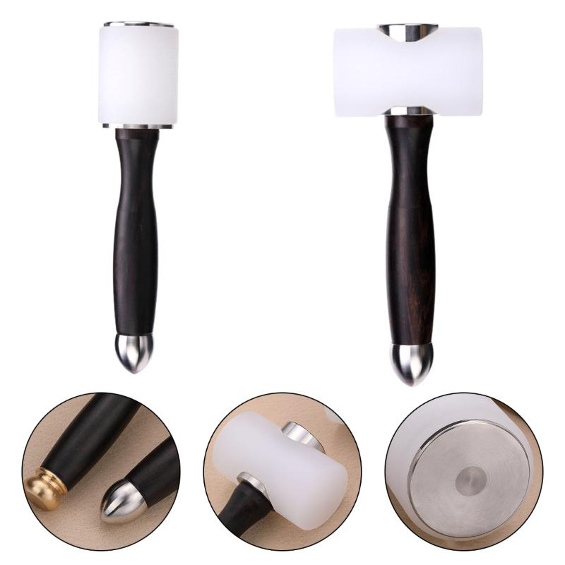Leather Carving Hammer T-shape Hammer with Wood Handle Leather Craft Tool Craft Hand Tool for Leather Craft Project