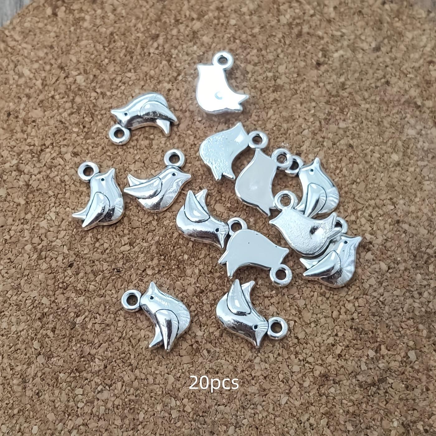 

20-Piece Multicolored Bird Pendant Charm DIY Handmade Jewelry Charm Earrings Necklace Bracelet Accessories 11x 8mm 20pcs серебряный