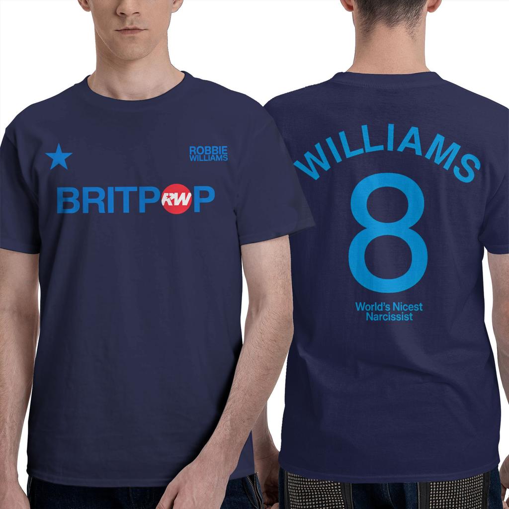 Αστεία μπλουζάκια Robbie Williams Britpop Tour 2025 για άνδρες με στρογγυλή λαιμόκοψη και 100% βαμβάκι, κοντομάνικο μπλουζάκι, μεγάλα μεγέθη, ρούχα