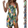 Women's Fashionable Casual Floral Print Round Neck Sleeveless Dress