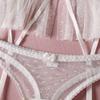 Aesthetic White Bride Sexy Lingerie Set Three Piece Small Skirt with Steel Ring Single Layer Perspective Y2k Tease Sets Women