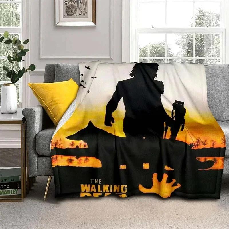 Daryl Dixon Walking Dead Movie Flannel Blanket,Warm and Soft Blanket  For Couch Sofa Office Home Travel Camping Birthday Gift