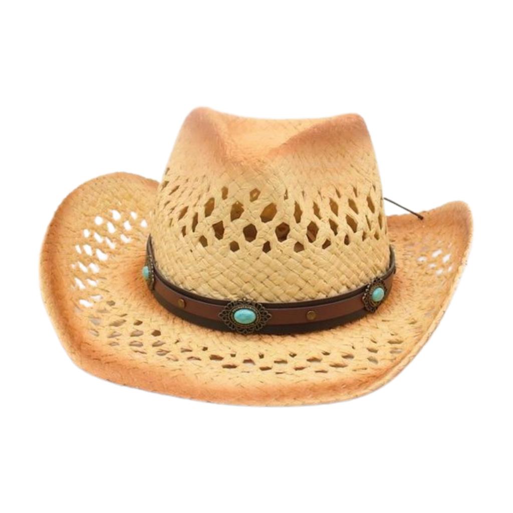 Beach Travel Denim Windproof Wholesale Breathable Spring And Summer New Hollow Windproof Simple Top Hat Sun Straw Hat