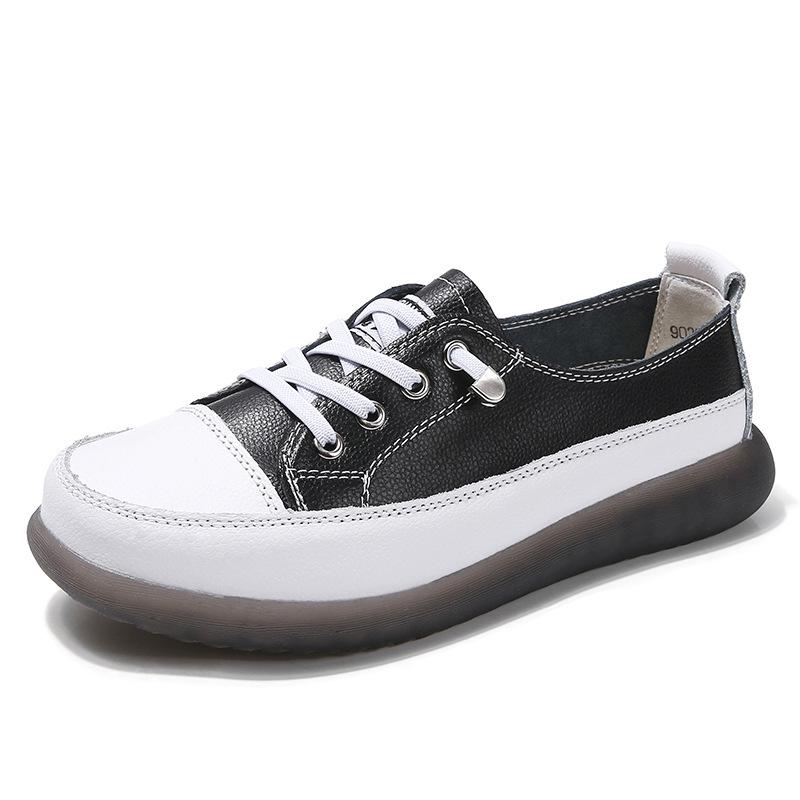 2022 White Soft Sole Low-Cut Casual Leather Sneakers - Trendy Korean Style for Spring and Autumn