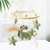 Soft Green Dinosaur Theme Baby Mobile for Crib, Simple Crib Bell for Boys and Girls,Handmade Felt Clouds Nursery Ceiling Decoration,Easy to Install