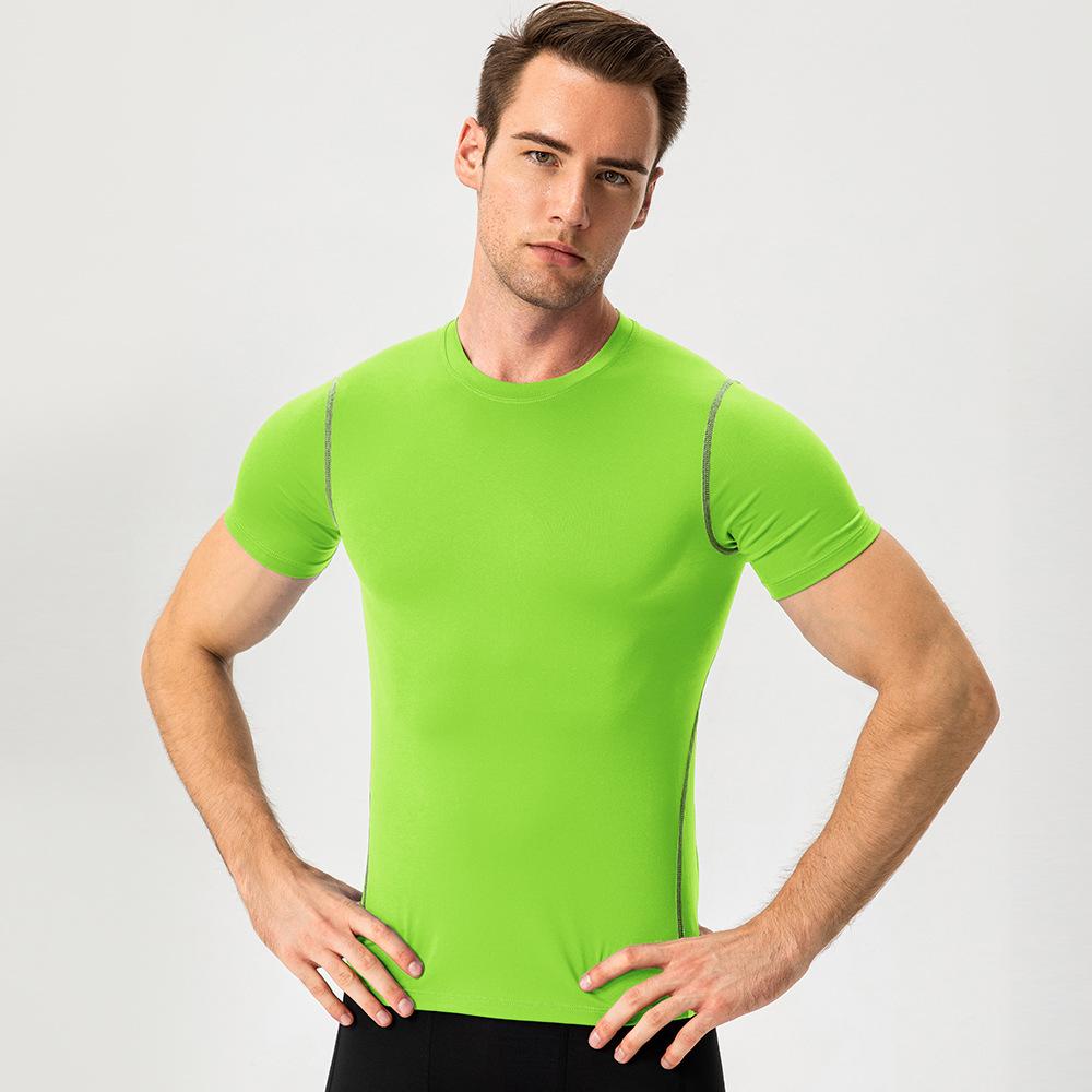 Men's Sports T Shirts Running Fitness Tight Training Jogging Shorts Sleeve Outdoors Tops