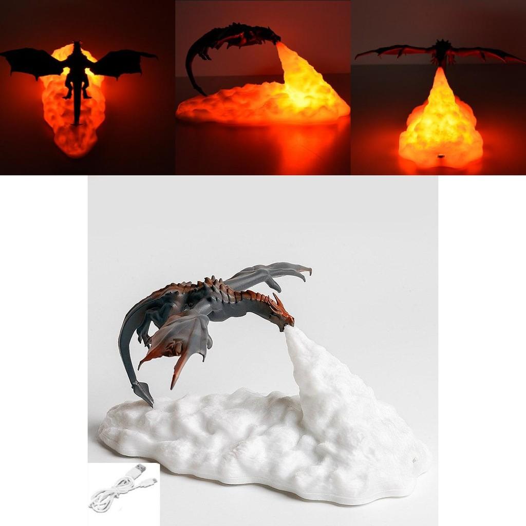 Creative 3d Printed Dragon Lamp Led Night Light Unique Bedroom Decorative Piece