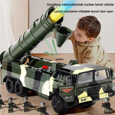 Übergroßes Flugabwehrraketenfahrzeug aus Legierung, kann sicheres Material starten, Raketenwerfer für Kinder, Simulationspanzermodell für 3-jährige Jungen, cooles Geschenk