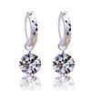 Sterling Silver S925 Zircon Six-Claw Earrings for Women