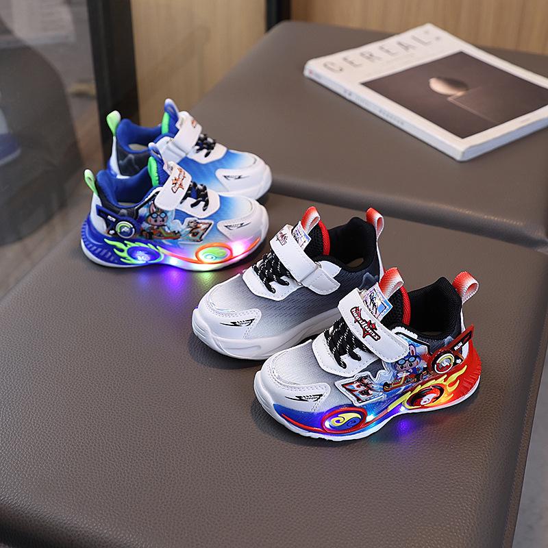 Boys' 2025 Autumn Cartoon Velcro Sneakers - Running & Basketball Shoes Trend