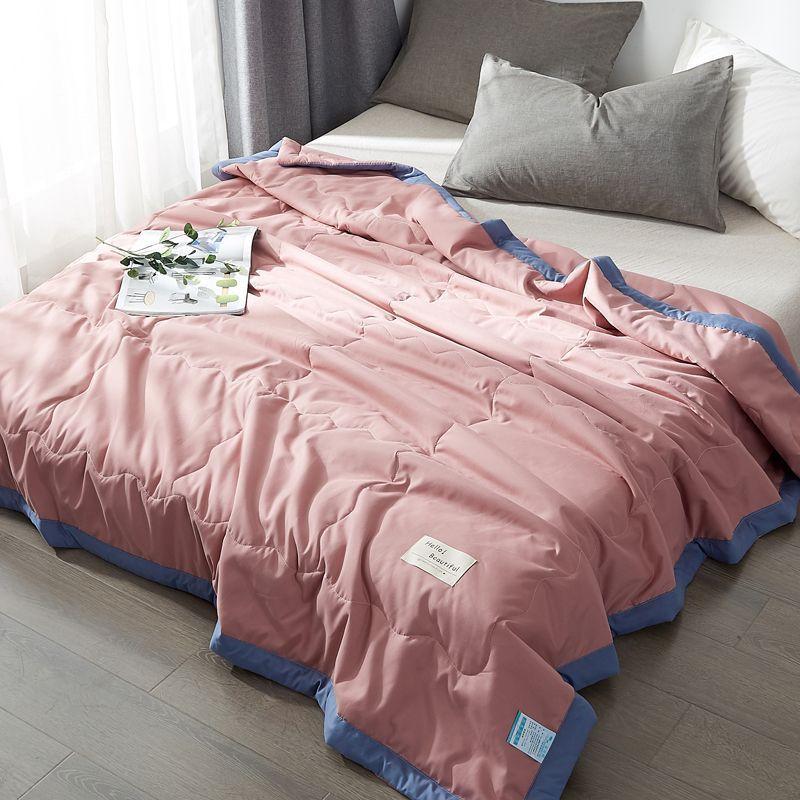 Green Plaid Quilt for Summer Japanese Style Soft Thin Air Conditioning Throw Single Double Machine Washable Breathable Blanket