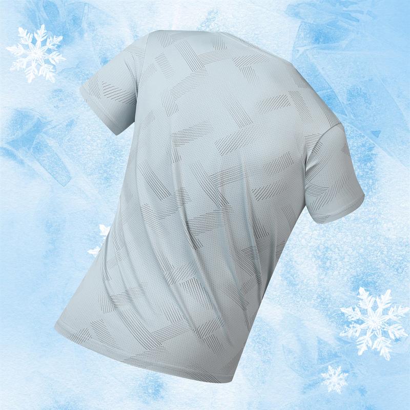 Short-sleeved Ice Silk Short-sleeved T-shirt Men's Thin Loose Quick-drying T-shirt Running Sports Elastic Men's Top Large Size
