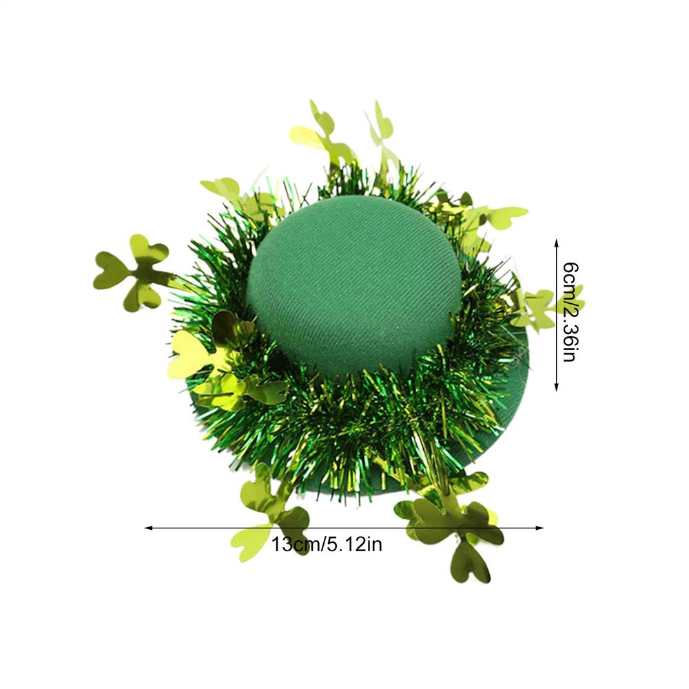 Saint Patricks Day Green Top Hat Holiday Green Caps Accessory For Irish Festival Party Dress-up Costume and Tree Topper Supplies