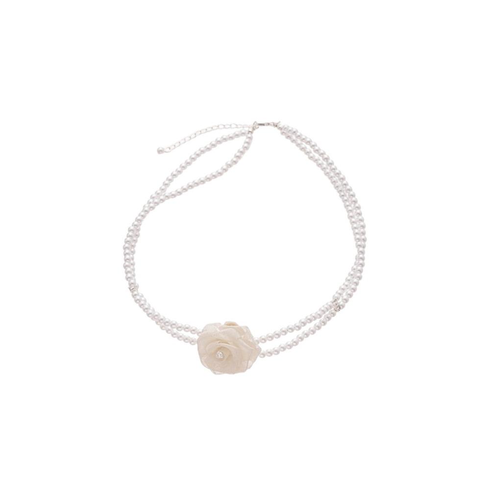 Jewelry Accessories Korean Style Choker Mesh Rose Pearl Clavicle Chain  Girls Party