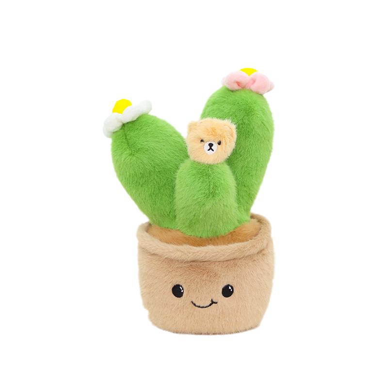 

Cactus Tulip Sunflower Manchurian Fir Potted Plush Toys Gift Home Decoration Cactus Brown