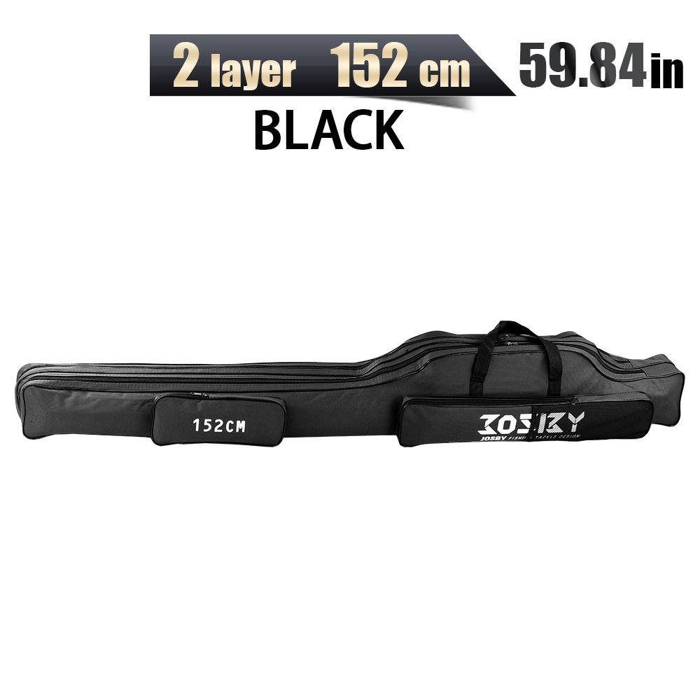 JOSBY 182CM-60CM Retractable Foldable Portable Waterproof Multi-Layer 2 3 Layer Oxford Cloth Fishing Rod Gun Bag Box Convenient