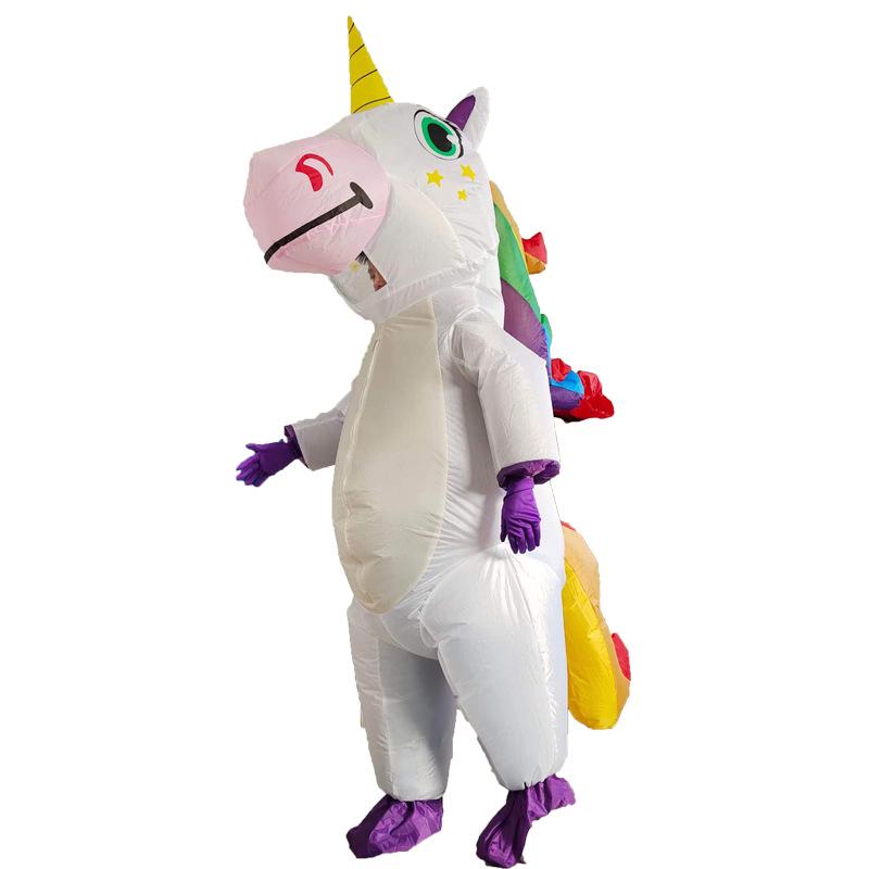 Colorful Unicorn Inflatable Cartoon Mascot Costume for Christmas Party