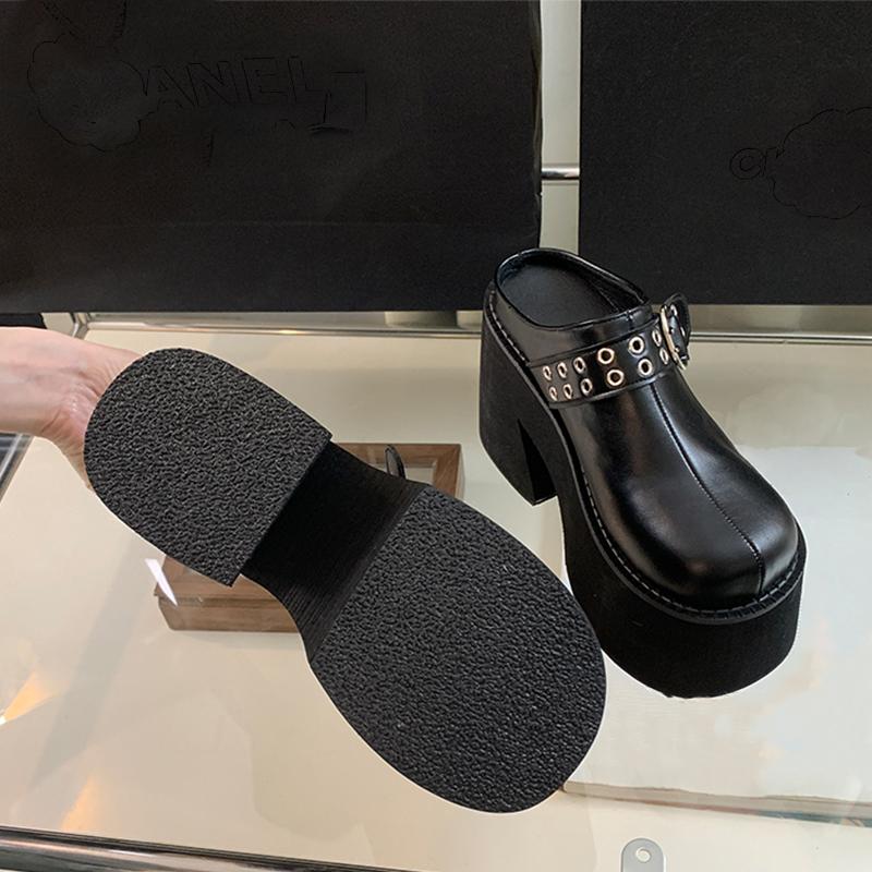 Fashion New Style Fashion Women's Slippers for Large-sized Women Wear Slippers of Size 34-43 Summer 11cm Thick-bottomed Zapatos Mujer