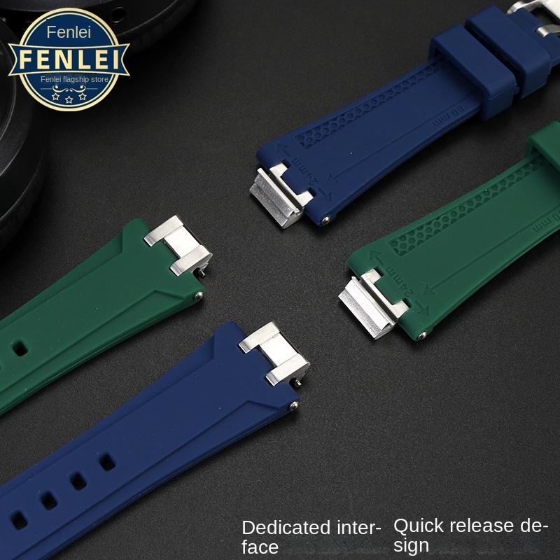 Für MAURICE LACROIX AIKON Gummiarmband-Steg AI6008 6038 6007 Armband Schnellverschluss Metall Stahlkopf Silikon Uhrenarmband