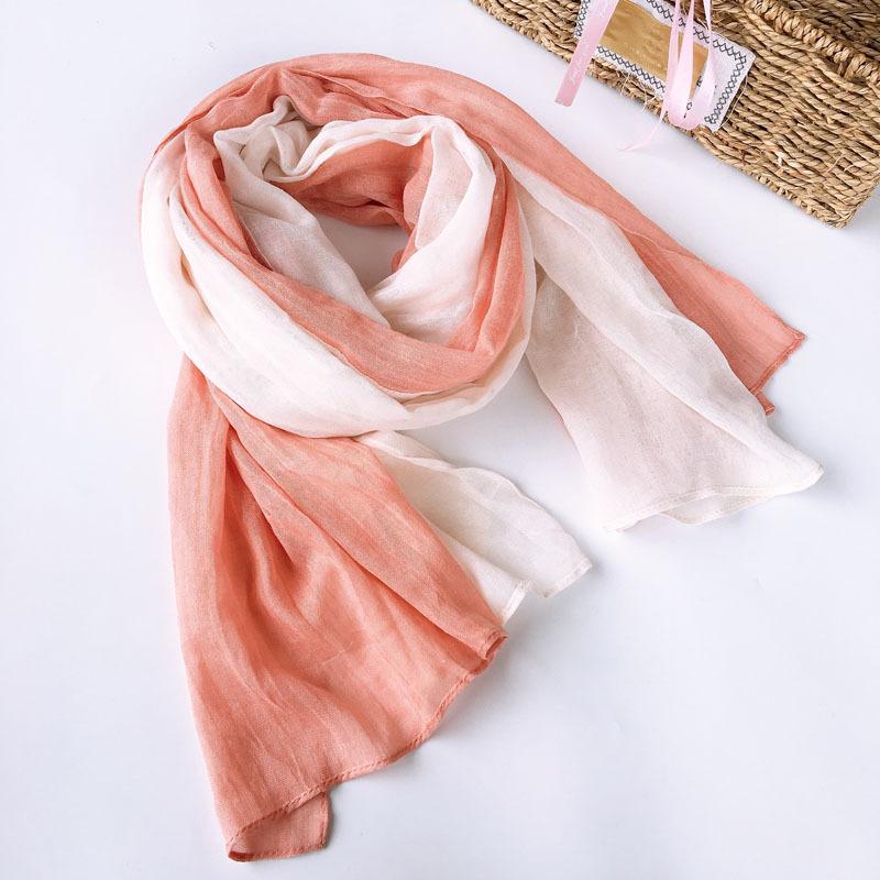 Japanese Autumn and Winter Versatile Splicing Cotton Scarf Winter Warm Shawl Scarf  Large-sized Two-tone Scarves 75*190cm