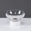 Creative Circular High Footed Glass Tray, Fruit Tray, White Marble Decorative Tray, Dessert Bowl, Kitchen Storage Container