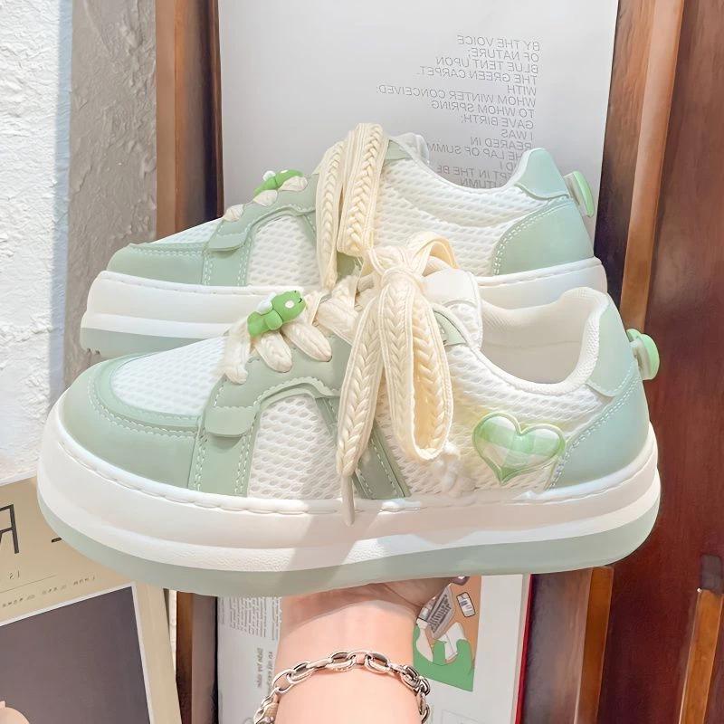 Fashion Aesthetic Original Mesh Breathable High On Platform Women's Shoes Korean Designer Luxury Offers Y2k Fashion 2025 Ladies Footwear