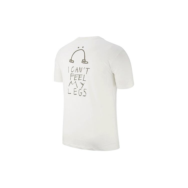 Nike Cartoon Alphabet Logo Printing Round Neck Short Sleeve White T-Shirt Men s AO0624-100 XS