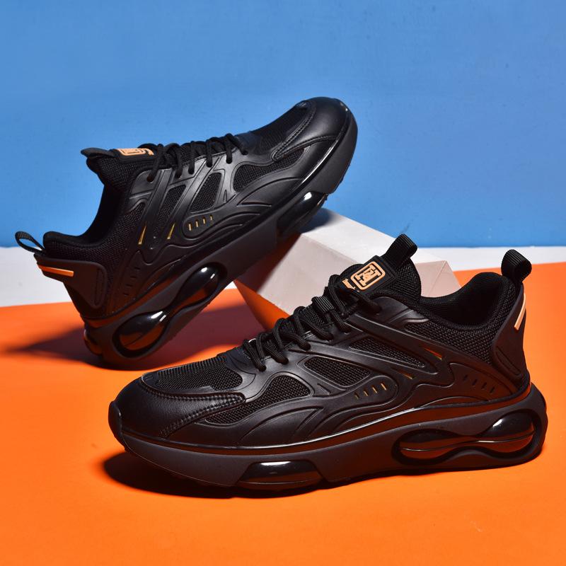 Black air cushion sneakers men's 2025 new student sports dad shoes Putian basketball men's winter running shoes
