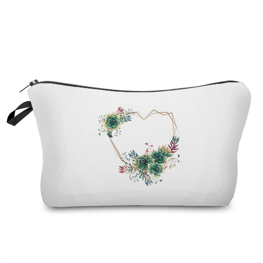 Women Love Print Cosmetic Bag Toiletries Organize Travel Storage Case  6385