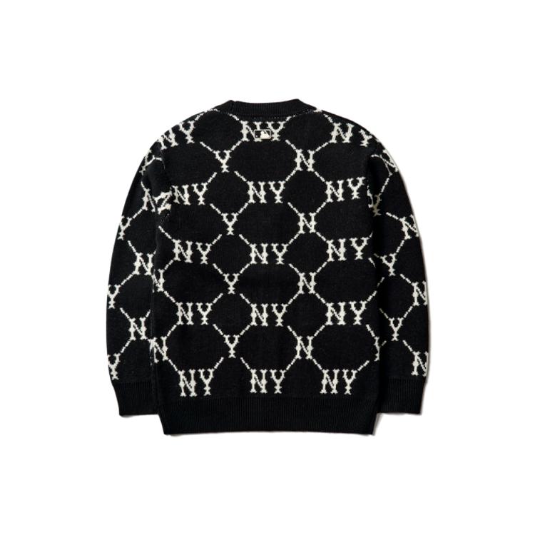 New MLB Mlb Old Flower Sweater Unisex Black 3AKTM0214-50BKS