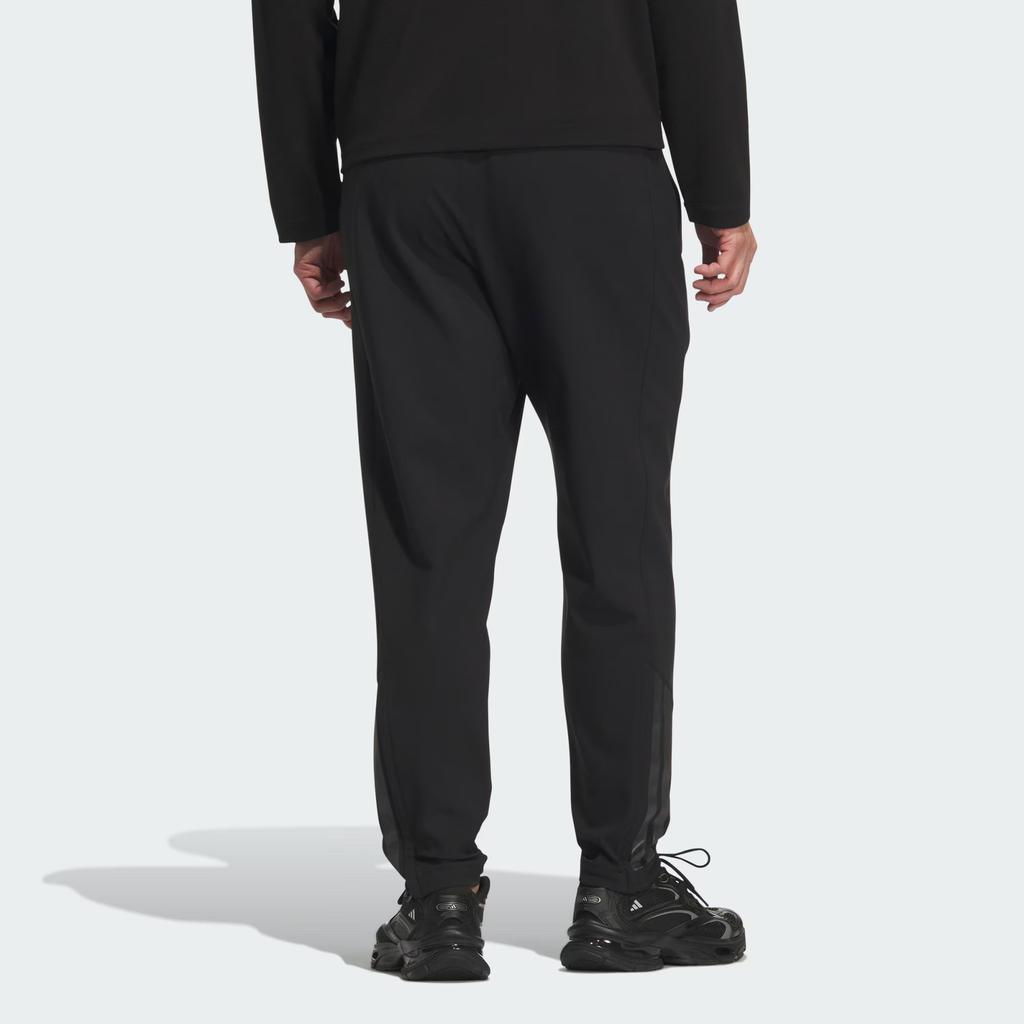 Adidas Wind Bonded Fleece Open Hem Reflective Striped Casual Pants Men Bottoms Black KA1301