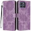 Wallet Case for Moto G77 5G - Leather/PU, Purple, With Lanyard