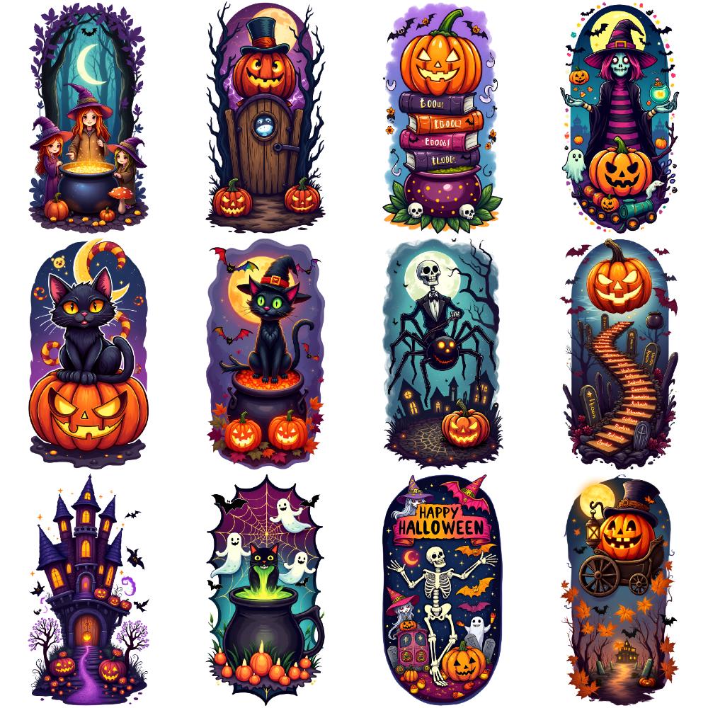 12pcs Temporary Tattoo Halloween Decor Temporary Tattoo Stickers Spooky Stickers Waterproof Long-lasting Body Stickers For