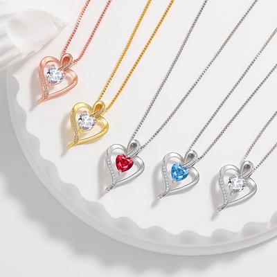 Herzförmige Anhängerkette Fortschrittliches Muttertagsgeschenk Unendliche Liebe Sternbildstein Liebeskette