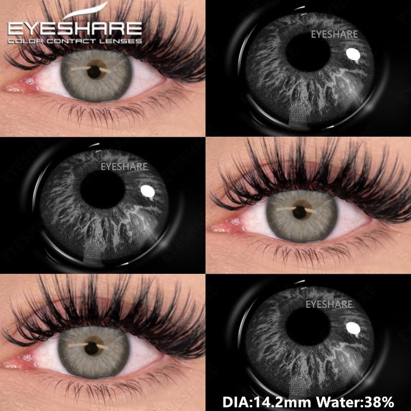 EYESHARE 1 Pair Fashion Colored Contact Lenses for Eyes Black Pupils Blue Green Cosmetics Yearly