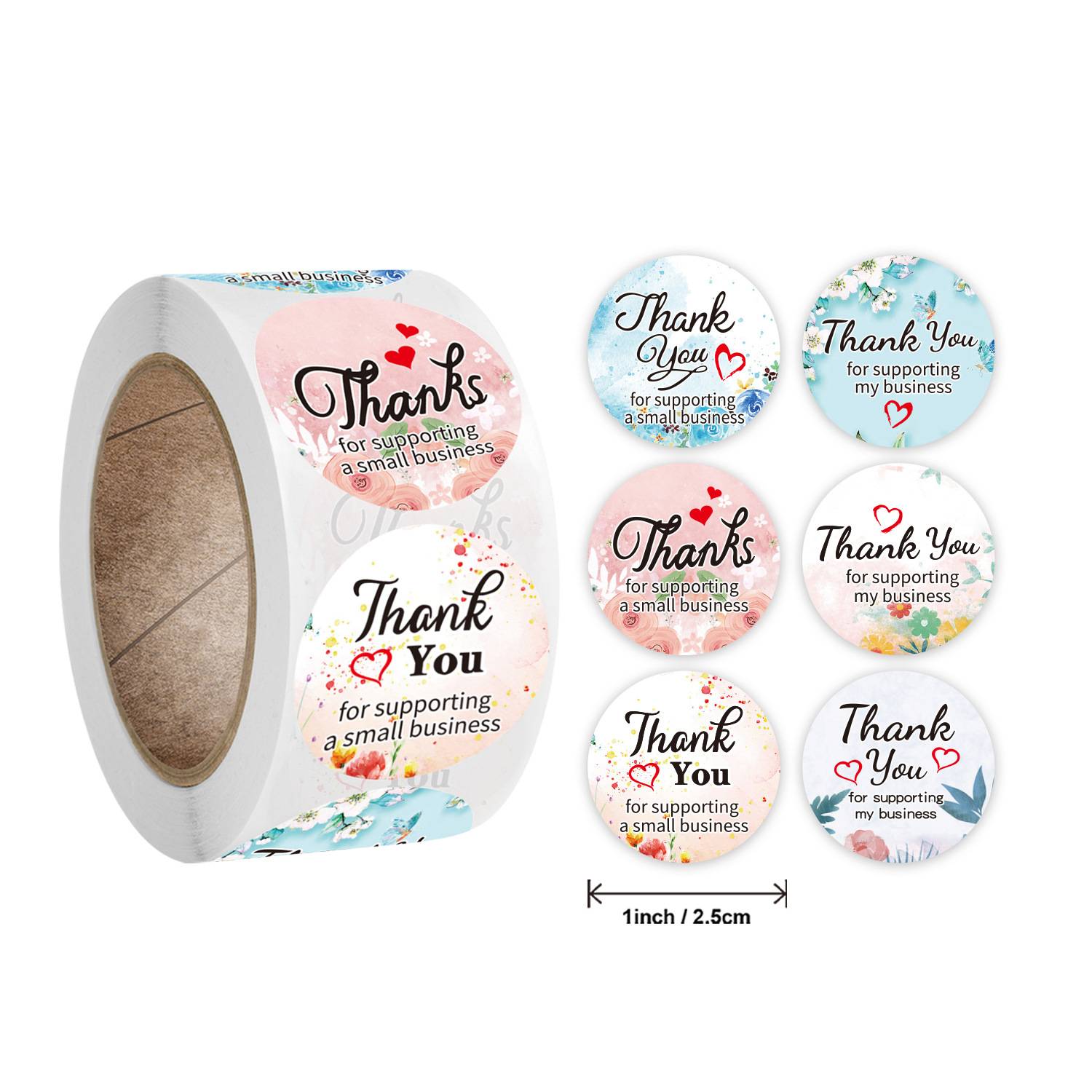 

Приблизно 500 шт. Етикетки ручної роботи, наклейки з квітами, подякою, скрапбукінг для оформлення подарунків, наклейка на канцелярські товари, наклейка з печаткою 2.5cm/1inch