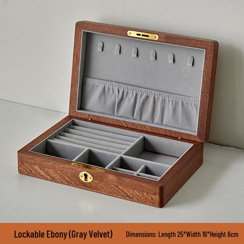 Handun Black Walnut Solid Wood Jewelry Box