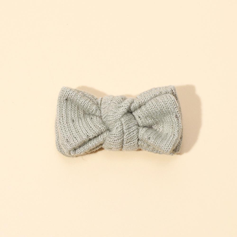 Children's Knitted Bow Hair Clips - Korean Style Decorative Headwear for Girls