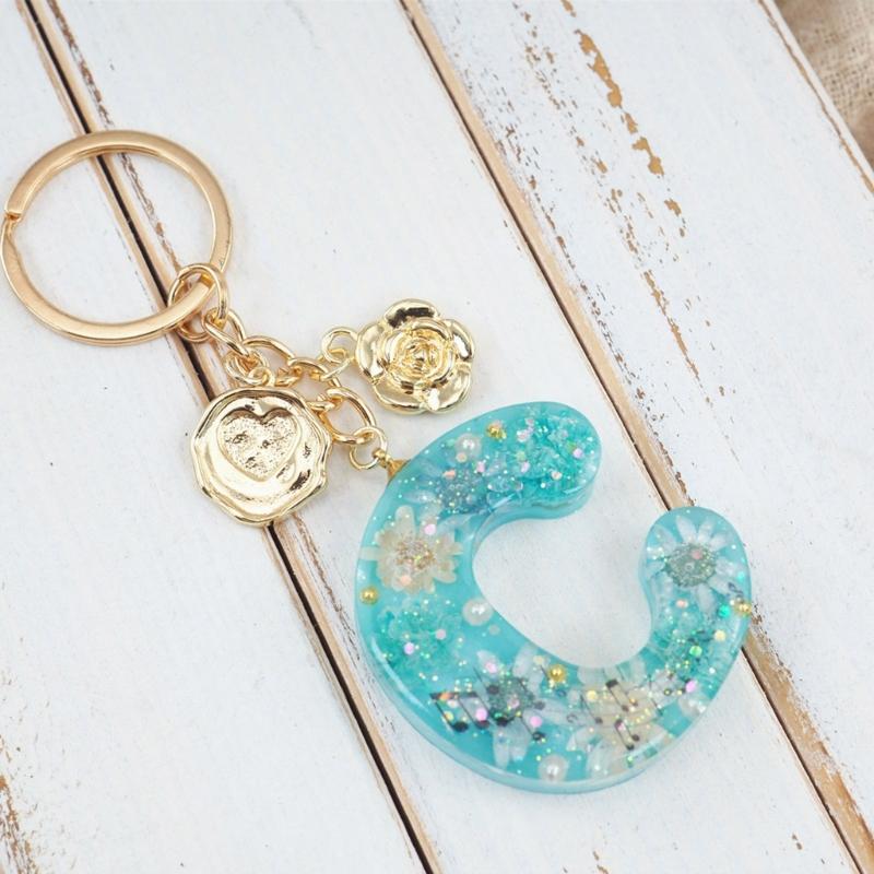 Glänzende Englische Alphabet Ohrringe Silikon Epoxidharz Form DIY Schlüsselanhänger Anhänger Schmuck für Gepäckanhänger Tasche Zubehör