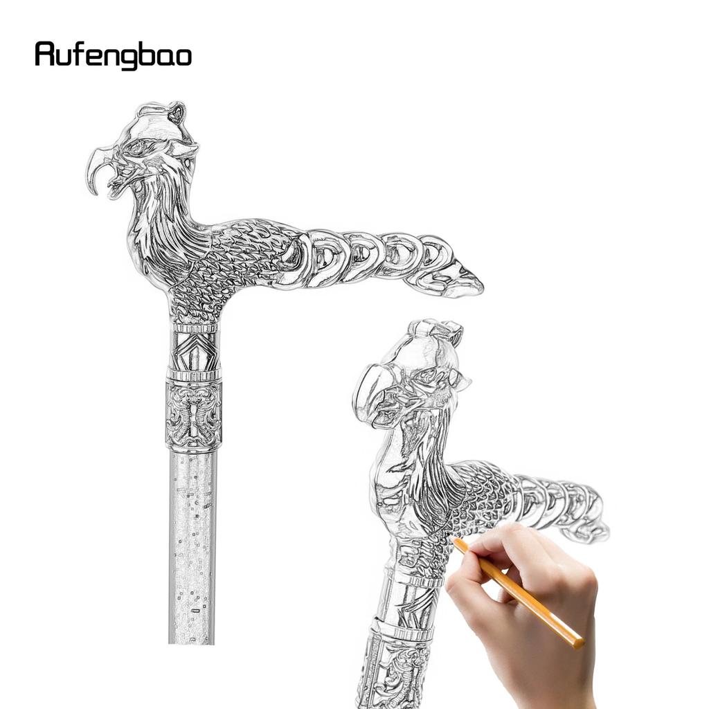 Gold Black Bird Walking Cane Fashion Decorative Walking Stick Gentleman Elegant Cosplay Cane Knob Crosier 93cm