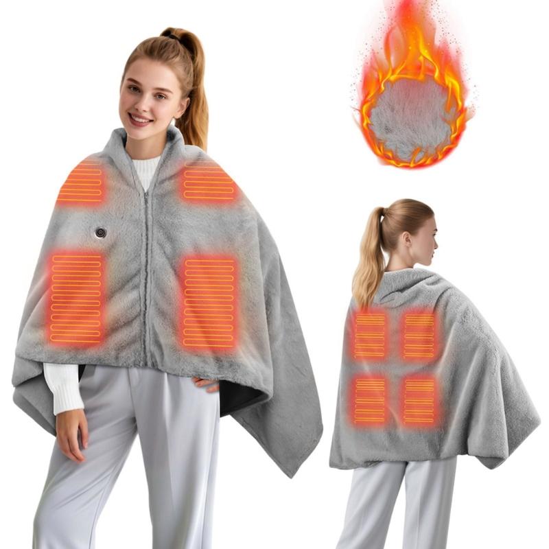 Electric Heated Shawl Blanket Adjustable Temperature Control Soft Comfortable Heating Blanket For Home Office Winter Use
