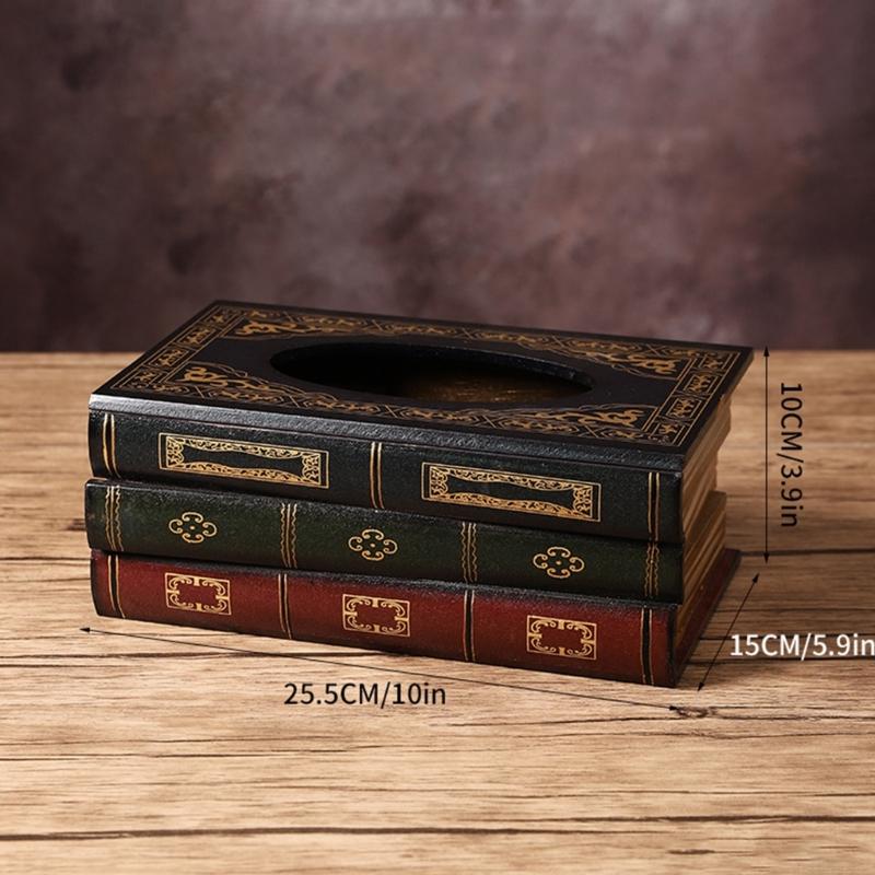 Wood Tissue Box Holder Retro American Styles Home Decoration Kitchen Countertop Organizers