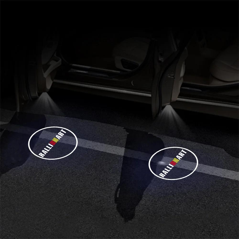 2Pcs Wireless HD Car Door Projection Light Interior Accessories for Mitsubishi Lancer EX Outlander ASX Pajero Ralliart SF9