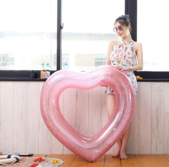 

Ymitoo Для Морской Воды Летний Зарубежный Надувной Круг в Форме Сердца, Блестящий, В Форме Сердца, Милый, Надувной Круг, Взрослые, Стильный, Бассейн, Пляж, Купание, Игра, Отпуск,