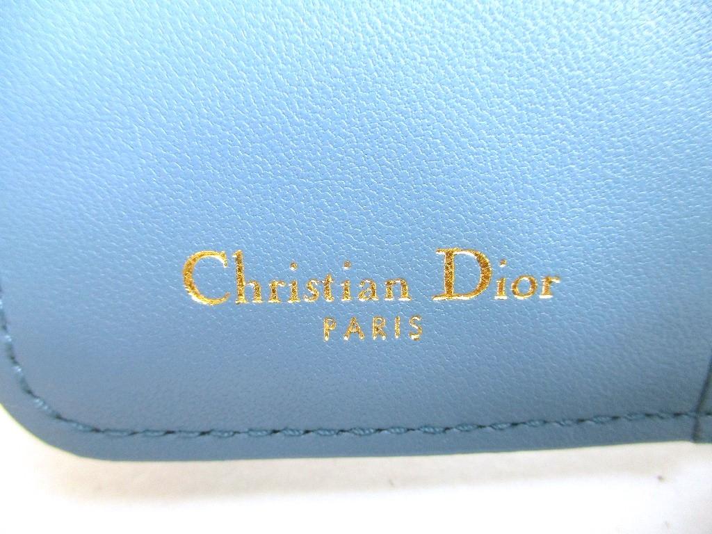 Authentic Dior Turquoise Leather Caro Scrlet Wallet Bifold Wallet #a360  Refurbished