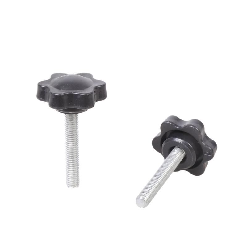 6Pcs Industrial Screws Ergonomic Knob Plastic Tighten Bolt Knob Hexagonal Head Handle Hand Screw Plastic Tighten Bolt