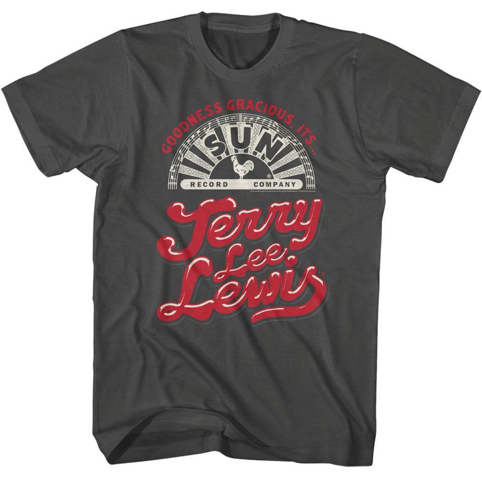 Sun Records Jerry Lee Lewis Goodness Gracious Smoke Adult T-Shirt XL