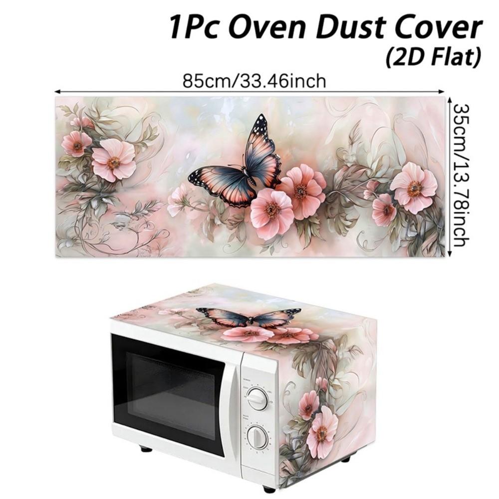 Floral Microwave Cover Universal Dust Protector Mat Microwave Oven Dust Cover Kitchen Appliance