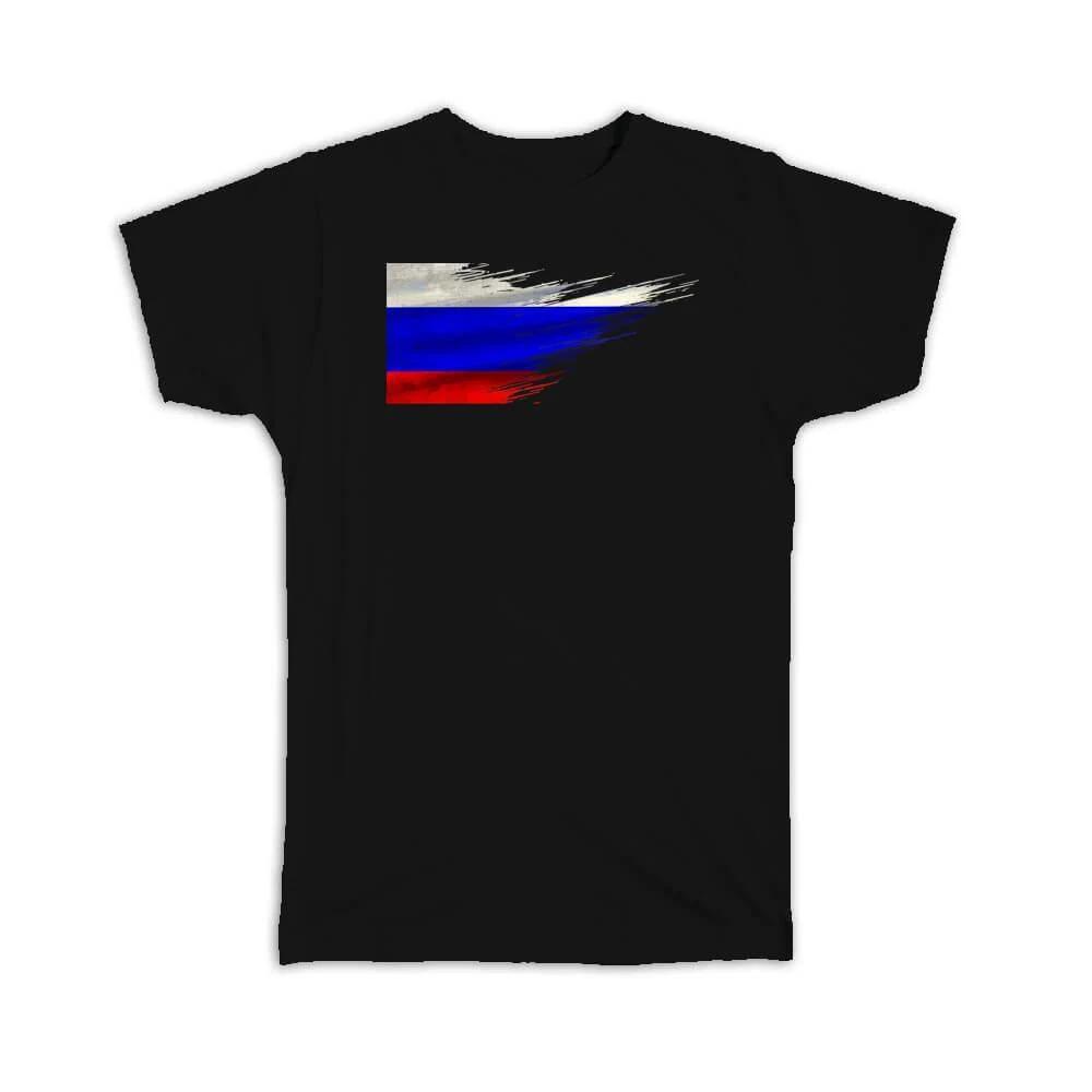Gift T-Shirt : Russia Flag Modern Country Expat XL