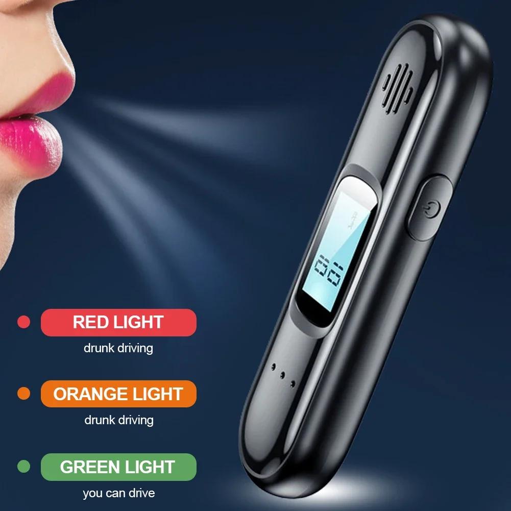Alkoholtester Hochpräziser Alkoholtester Alcometer USB Wiederaufladbarer berührungsloser LCD-Bildschirm Tragbarer digitaler Alkoholdetektor
